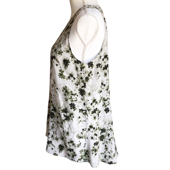 Theory Silk Sleeveless Kalstinn Top Spring Green Floral Size Medium - Picture 7 of 13